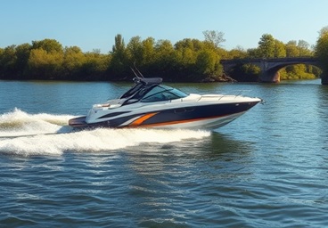 Een speedboot op het vaarwater