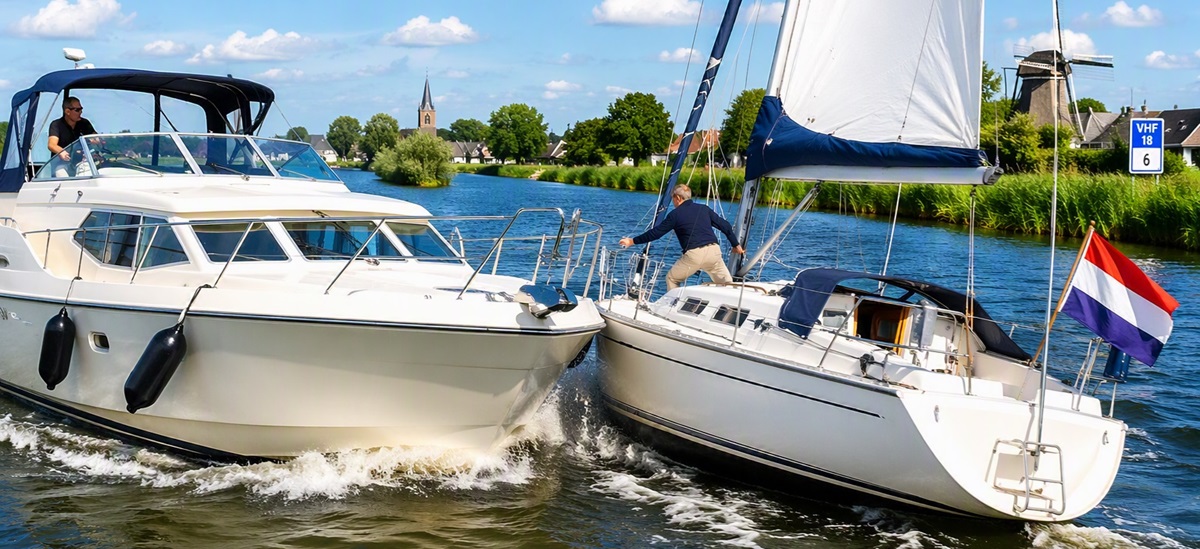 Aanvaring tussen een motorschip en zeilschip