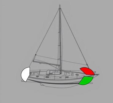 Illustratie van een de verlichting van een klein zeilschip